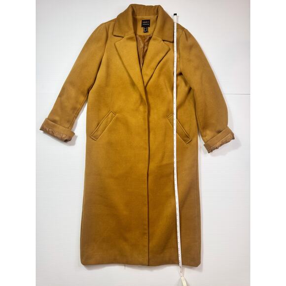 Camel Longline Over Coat Women’s Medium Minimalist Quiet Luxury 90s Old Money - Picture 7 of 16